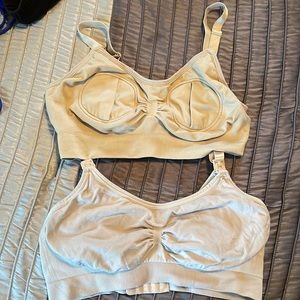 Lot of 2 nude nursing/pumping bras